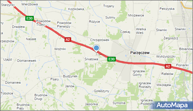 mapa Stary Chrząstów, Stary Chrząstów na mapie Targeo